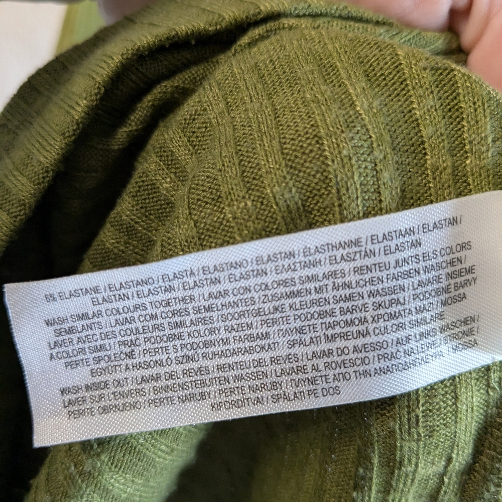 Primark Cares Olive Green Sleeveless Maxi Dresssize 8 Excellent Ribbed Knit - Picture 7 of 7
